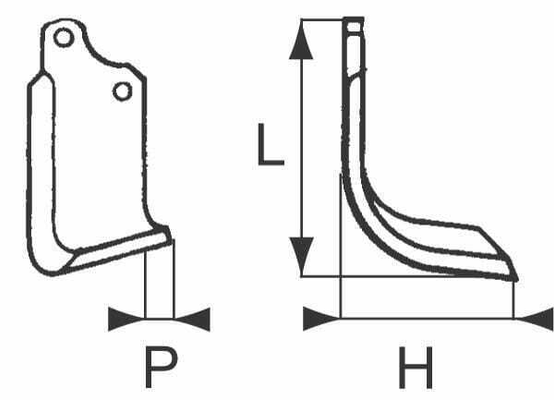 Pièces agricoles - Machines - Lame courbée d.