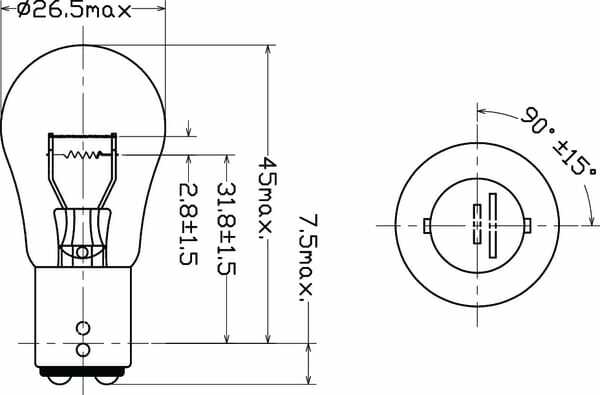 Pièces agricoles - Eclairage - Ampoule 12V 21/5W