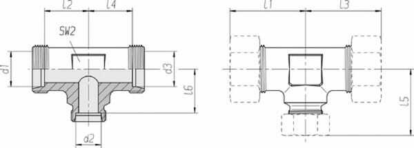 Pièces agricoles - Hydraulique - Té équipé 15L-12L-15L