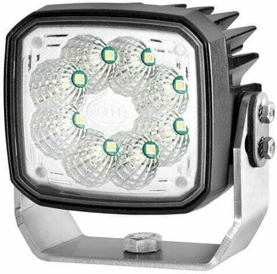 Pièces agricoles - Eclairage - Phare de travail LED 4000lm, carré 12/24V, blanc, ultra longue portée prise Deutsch 8 LED Hella