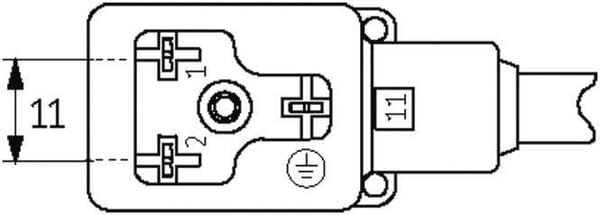 Pièces agricoles - Electricité - Fiche 11 mm, câble 7,5 m, PU
