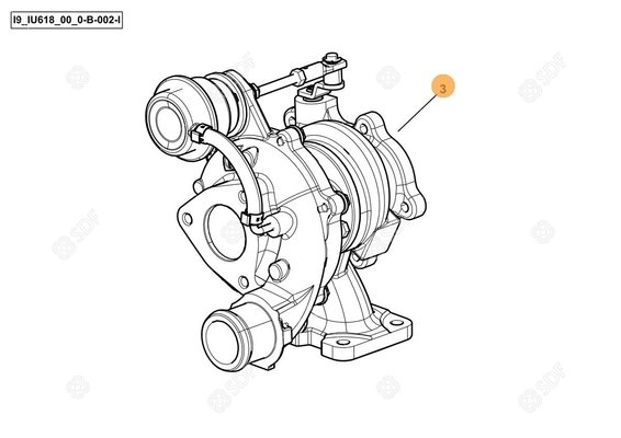 Pièces agricoles - Pieces moteur - TURBOCHARGER KF3_WG