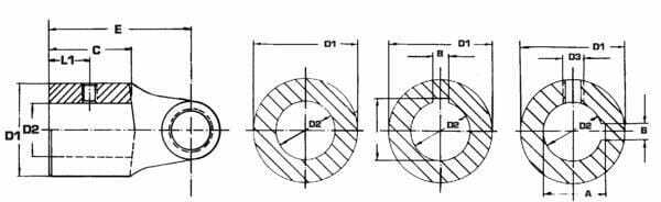 Pièces agricoles - Transmission - Mâchoire avec moyeu D=25 Cale 8mm M8 45º
