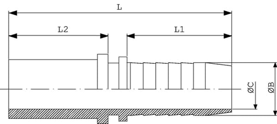 Pièces agricoles - Hydraulique - Raccord à sertir DN16-Ø18 mm inox