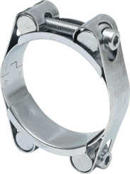 Pièces agricoles - Fasteners - Collier de serrage, 65-75 mm double boulon, double bande DIN912 zingué Kramp