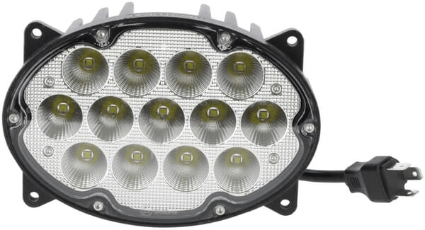 Pièces agricoles - Eclairage - Phare de travail LED, 65 W, 5200 lm, ovale, 10/30 V, 161x110*90 mm, faisceau large, 13 LED, H4, faisceau haut/bas, Kramp