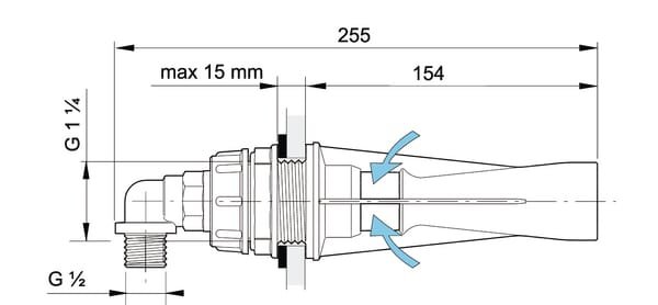 Pièces agricoles - Pièce Pulvérisateur - Buse de l'agitateur hydraulique d.1,5 90°
