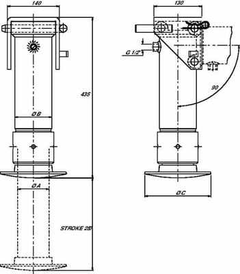 Pièces agricoles - Hydraulique - Pied béquille a. pompe man. 5,7 t