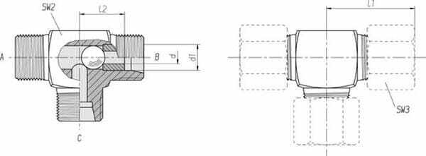 Pièces agricoles - Hydraulique - T-Sélecteur de circuit 12L