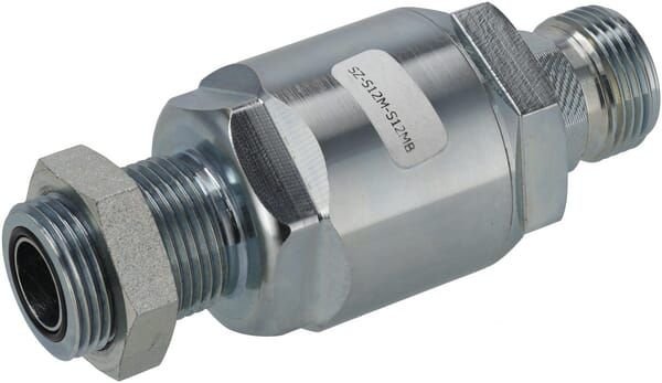 Pièces agricoles - Hydraulique - Raccord pivotant M 1-3/16 ORFS x M 1-3/16 ORFS passe cloison