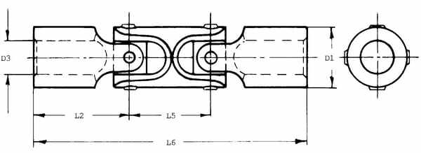 Pièces agricoles - Transmission - Joint de cardan double