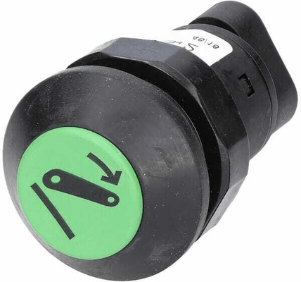 Pièces agricoles - Electricité - Interrupteur poussoir, abaissement du relevage, rond, vert