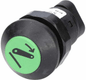 Interrupteur poussoir, abaissement du relevage, rond, vert