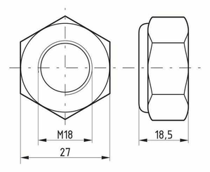 Pièces agricoles - Fasteners - Ecrou hexagonal autobloquant à bague nylon DIN985 M18x2.50 Kramp
