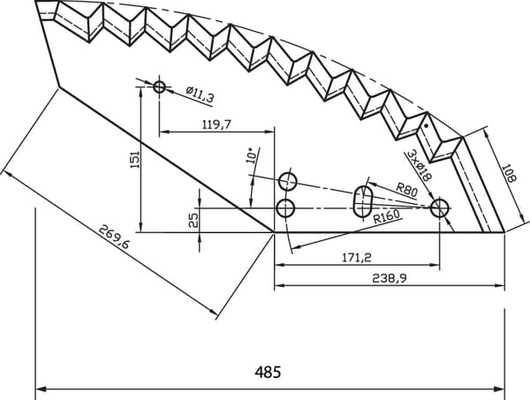 Pièces agricoles - Fenaison & élevage - Couteau de mélangeur, recouvert d'une couche de tungstène