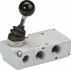 Pièces agricoles - Pièce pneumatique - Vanne 3/2, levier bouton 1/4"