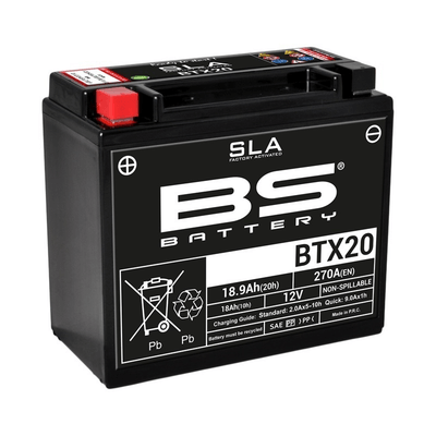 Pièces Quad & Motos - Electrique - Batterie BS BATTERY SLA sans entretien activé usine - BTX20H