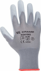 Vêtements et protections - Equipement - Gants de travail 1.001 8/M, emballage de 3, gris, Protect by Kramp