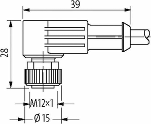 Pièces agricoles - Electricité - Câble de capteur M12,inox,10m