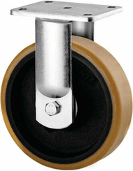 Pièces agricoles - Outils atelier - Roulette pivotante, chape et platine en acier mécano-soudé, zingué bleu