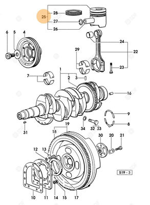 Pièces agricoles - Pieces moteur - PISTON COMPLET Deutz-Fahr origine