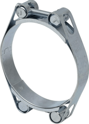 Pièces agricoles - Fasteners - Collier de serrage, 100-110 mm double boulon, double bande DIN912 zingué Kramp