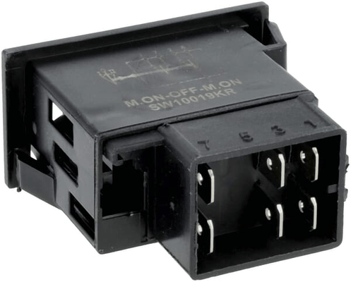 Pièces agricoles - Eclairage - Interrupteur à bascule, (I)-0-(II), mom-off-mom, 12V ou 24V, 8 broches, éclairage de fonction, avec ampoule