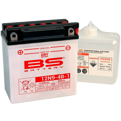 Pièces Quad & Motos - Electrique - Batterie BS BATTERY conventionnelle avec pack acide - 12N9-4B-1