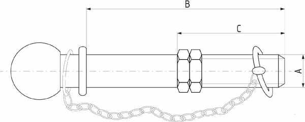 Pièces agricoles - Tracteur pièce adaptable - Boule d'attelage 1" UNF 190