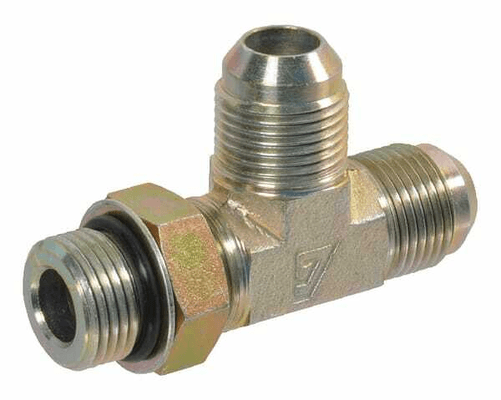 Pièces agricoles - Hydraulique - Raccord T renverse orientable JIC/BSP 7/8 - 1/2