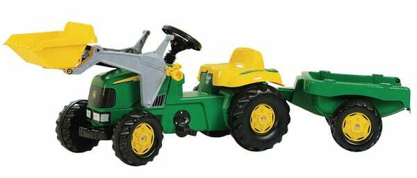 Loisirs - Jouets - Tracteur à pédales avec chargeur frontal et remorque, John Deere, à partir de 2,5 ans, rollyKid de Rolly Toys