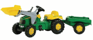 Tracteur à pédales avec chargeur frontal et remorque, John Deere, à partir de 2,5 ans, rollyKid de Rolly Toys