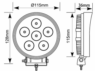 Pièces agricoles - Eclairage - Phare de travail LED rond 27W 1850lm 10/30V faisceau large 6 LED gopart