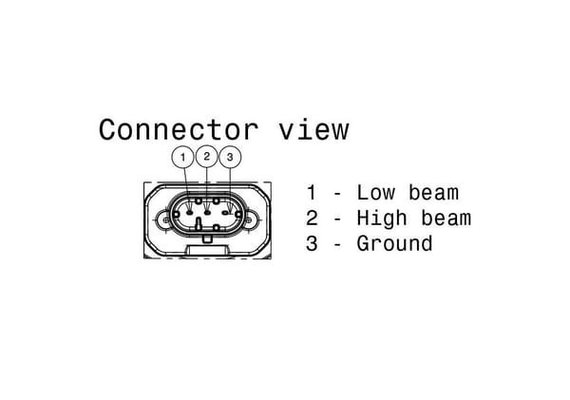 Pièces agricoles - Eclairage - Phare LED, 16W, rectangulaire, 12-24V, Ø90mm,AMP superseal 3 broches, feux de route/feux de croisement, Sacex