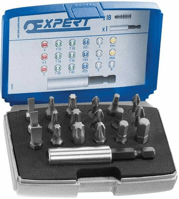 Outils - Outils divers - Boîte d'emb. + acc. 1/4" 19pcs