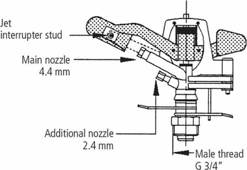 Pièces agricoles - Hydraulique - Arroseur-can. rég. V60 mâ 3/4"