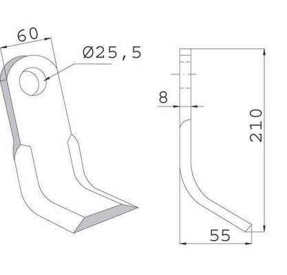 Pièces agricoles - Machines - Flian Y 210 mm