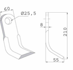 Pièces agricoles - Machines - Flian Y 210 mm