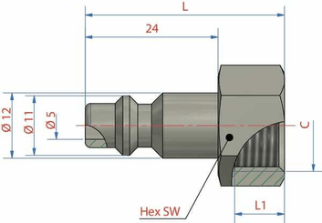 Pièces agricoles - Pièce pneumatique - Racc. rap. filet fem. BSP 1/4"