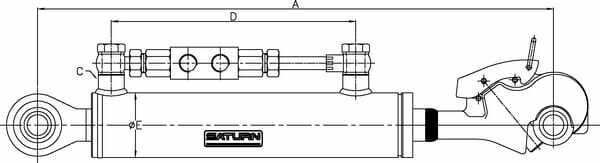 Pièces agricoles - Hydraulique - Barre de poussée hydraulique cat 1/1