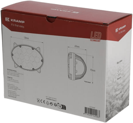 Pièces agricoles - Eclairage - Phare de travail LED, 39 W, 3500 lm, ovale, 10/30 V, 138x93x69 mm, faisceau large, 13 LED, Kramp