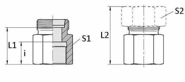 Pièces agricoles - Hydraulique - Union femelle 17-1/2BSP