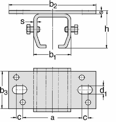 Pièces agricoles - Fasteners - Douil.fix.plaf.rail simp. Gr.2