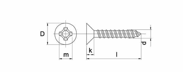 Pièces agricoles - Fasteners - Vis pour plaques de plâtre 3,6x25mm PH2 fraisée, DIN 18182 Kramp