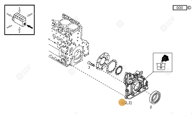 Pièces agricoles - Pieces moteur - POMPE A HUILE Deutz-Fahr origine