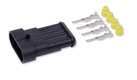 Kit connecteur étanche porte-languette en polyamide noir, 4 voies, 1-2 mm² (par 1)