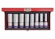 Coffret de douilles longues 1/2" 8 pièces