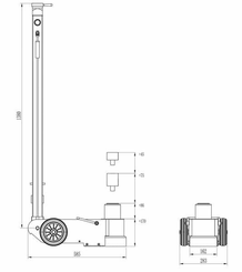 Pièces agricoles - Outils atelier - Cric pneumatique 30t