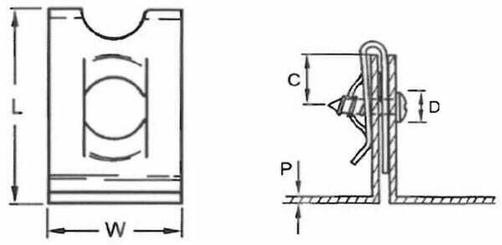 Pièces agricoles - Fasteners - Clip vis à tôle M4 (0,7-1,6)