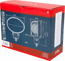 Pièces agricoles - Eclairage - Phare de travail LED ovale 36W 2760lm, 10/30V, 144x85x95mm, très longue portée 12 LED Kramp